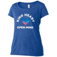 Autism Speaks Kind Heart Open Mind Ladies T-shirt front